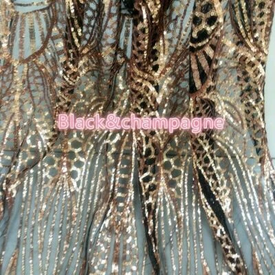 Lentejuelas Malla Bordado Tela Tul Voile Boda Baile de graduación Vestido Disfraz Borde Brillante Foto 1 de 4