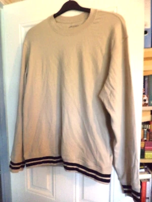 NEW mens JACHS beige round neck LIGHT JUMPER PULLOVER SWEATER LARGE - Image 1 of 3