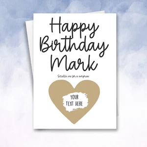Tarjeta de cumpleaños personalizada - rascarse revelar experiencia sorpresa o vacaciones - Imagen 1 de 10