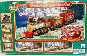 Juego de tren North Pole Express 1998 con sonidos de tren y villancicos de Navidad - vintage - Imagen 1 de 9