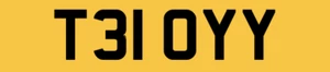 SPIELZEUG SPIELZEUG PRIVATES NUMMERNSCHILD AUTO REG T31 OYY PERSÖNLICHE GESCHÄTZTE ZULASSUNG - Bild 1 von 4