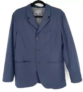 VINCE. mens size 40/M Tech Blazer 3 Button Full Zip Navy jacket solid pockets - Picture 1 of 12