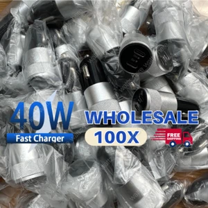 100X Lot Dual Type C PD Fast 40W Car Charger Adapter For iPhone 15/14/13/12/11/8 - Picture 1 of 12