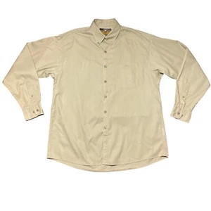 Camisa Harley Davidson Abotonada Para Hombres Grande Bronceada Manga Larga Bolsillo Logo Caqui - Imagen 1 de 8