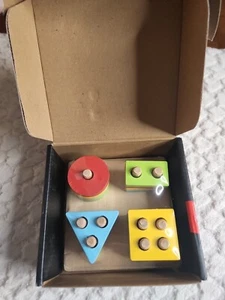 Wood City Wooden Sorting & Stacking Toy Shape Sorter Toys Toddlers 4 Shape NIB - Picture 1 of 4