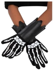 Guantes Guantelete Esqueleto Blanco y Negro Halloween Infantil Accesorio - Imagen 1 de 1
