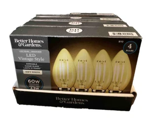 Better Home & Gardens LED Vintage Style Soft White 4 Bulbs 60W (Lot 4) Med Base - Picture 1 of 2