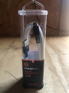 Ventev Chargesync Micro White USB Cable High Speed Sync Transfer Data Cord-3ft - Picture 1 of 4