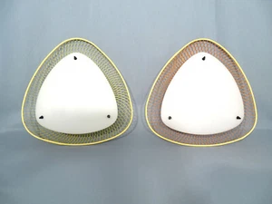 Dos lámparas de techo de malla de alambre de los años 50 vidrio acrílico Midcentury Modernism - Imagen 1 de 12