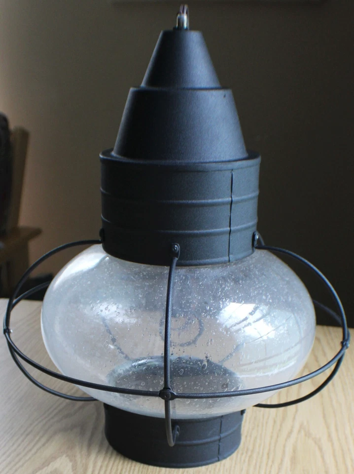 Lámpara colgante náutica exterior Vaxcel 17,5", textura de vidrio de siembra negra OD21836TB Foto 1 de 4