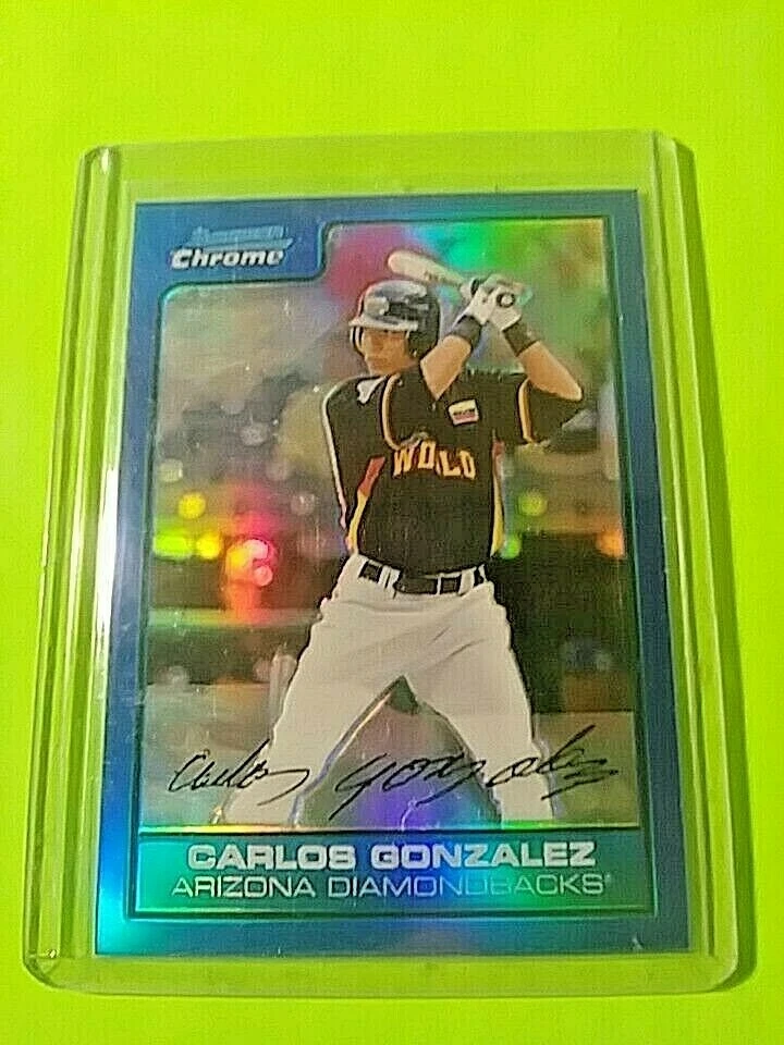 CARLOS GONZALEZ 2006 Bowman Chrome Draft FG Prospects BLUE REFRACTOR #56/199 Ref - Image 1 of 1