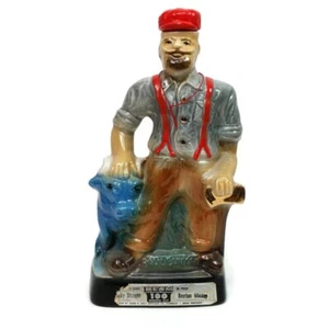 Vintage 1970 Paul Bunyan Minnesota Centennial Jim Beam Bourbon Whiskey Dekanter - Bild 1 von 12