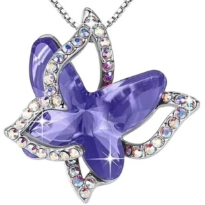 Beautiful Temperament Crystal Butterfly Necklace Jewelry Gift - Picture 1 of 4