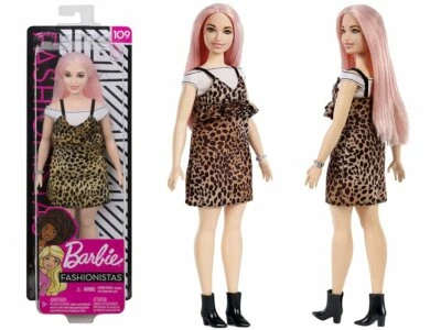 Barbie Puppe Mattel Fashionistas Leopardenkleid 28,5 cm