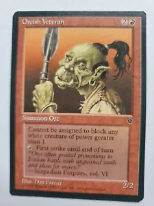MTG Magic The Gathering Card Orcish Veteran Summon Orc Red Fallen Empires 1994 - Picture 1 of 2