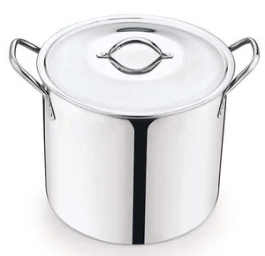 8-Qt Stainless Steel Stock Pot with Metal Lid Cooking Soup Pot Stay-cool Handles - Picture 1 of 4