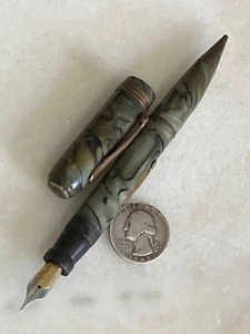 VINTAGE CELLULOID PACKARD COMBINATION FOUNTAIN PEN PENCIL 14K GOLD PLATED NIB - Picture 1 of 10