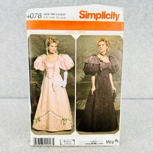 Simplicity 4078 Gilded Age Era Costume Puff Sleeves Dress Misses 6 12 Pattern - Picture 1 of 5