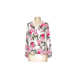 INC International Concepts White Floral Blouse - Picture 1 of 4
