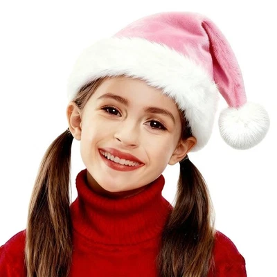 Sombrero de Papá Noel para Niño Unisex Terciopelo Cómodo Sombrero de Navidad Peluche Extra para Navidad... Foto 1 de 4