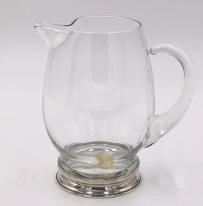 WALLACE GLASS COCKTAIL PITCHER WITH STERLING SILVER BASE 32oz - Picture 1 of 8