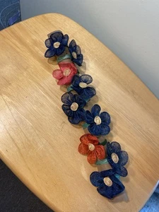 9 Serviettenringe geflochten Rattan Stroh Gänseblümchen Mama Blume Boho Garten Braut Sommer - Bild 1 von 6
