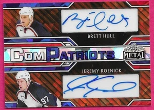 2025 Leaf Metal Hockey Legends BRETT HULL Dual JEREMY ROENICK Autograph 1/1 - Picture 1 of 2
