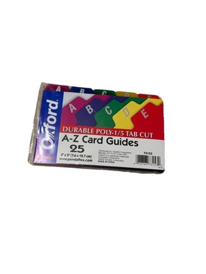 Oxford Card Guides Alpha 1/5 Tab Polipropileno 3 x 5 25/Juego 73153 Nuevo Foto 1 de 2