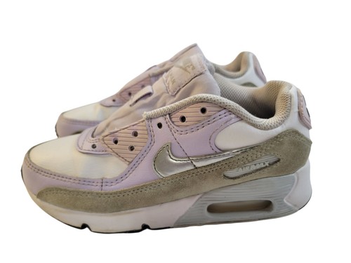 Nike Air Max 90 White Lavender Silver CD6867 Ragazze Ragazzi Giovani 1Y