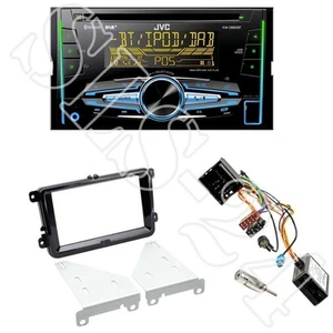 JVC KW-DB93BT + CD/USB Radio + VW / Seat / Skoda Radioblende black + CAN-BUS Set - Picture 1 of 3