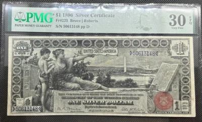 1896 Educational Series $1 Silver Certificate Fr 225 PMG VF 30 EPQ - Image 1 of 2