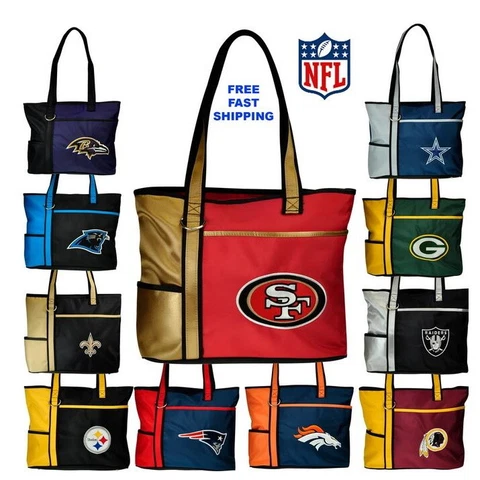 NFLTote Purse Bag Cowboys Vikings Panthers Giants Texans 49ER'S Bears Bucs NWT Cover