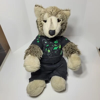 Build-A-Bear BaB WWF 2009 Gray Wolf Plush 12" Stuff Animal Retired With Clothing - Image 1 of 4
