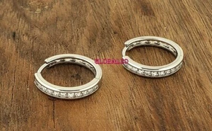 NEU OHRRINGE CREOLEN STIL EXKLUSIV MODE ANTIALLERGISCH SILBERFARBEN UND ZIRKONE - Bild 1 von 2