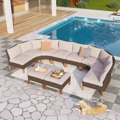 Polyrattan Gartenmöbel Sitzgruppe Gartenset Lounge Garnitur Set 10 Sitze - Bild 1 von 4