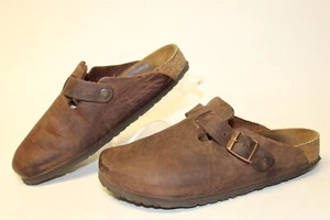 Birkenstock Leather Boston Soft Foot Clogs Womens 8 R 39 Germany Made Flat Shoes - Picture 1 of 24