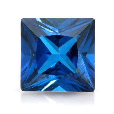 Blue Sapphire Princess Cut Square Shape Gemstone Handmade Gemstone AAA+ Quality - Image 1 of 4