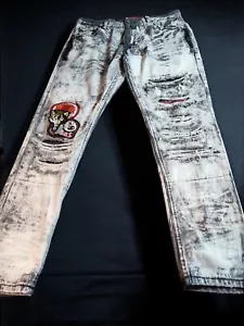 Pantalones de mezclilla para hombre The Heritage By America 1776 azul destilería 38x32 desgastados - Imagen 1 de 16