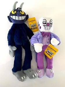 2er Set Spielzeug Cuphead Plüschtier Teufel und König Würfel 13-15 Zoll. Neu mit Etikett Sammlerstück - Bild 1 von 7