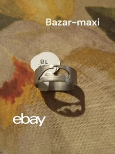 Anello donna-tema elegante delfino-color argento -in acciaio-taglia 18-nuovo - Foto 1 di 4