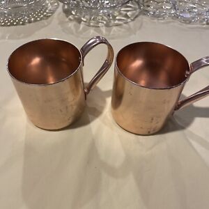 Smirnoff Mule Copper Color Vodka Cups Set Of 2 Vintage Free Shipping