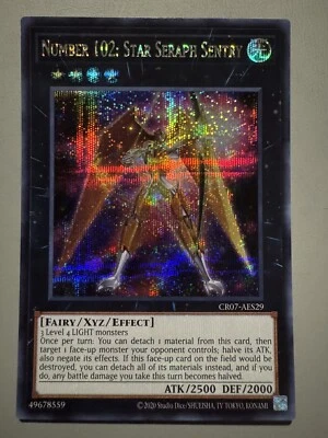 YUGIOH NUMBER 102: STAR SERAPH SENTRY ASIA ENGLISH CR07-AES29 SECRET RARE - Image 1 of 3