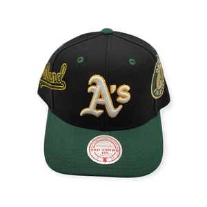 Mitchell & Ness Oakland Athletics Overbite Pro Black/Green Adjustable Snapback - Picture 1 of 8