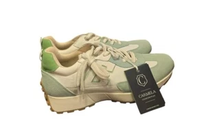 Carmela Women's ComfortFlex Sneakers - Size 39 - Beige & Green - Stylish & Comfy - Picture 1 of 8