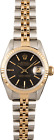 Rolex Datejust 26mm Ladies 18kt Yellow Gold&ss Black Tapestry Dial Jubilee 69173