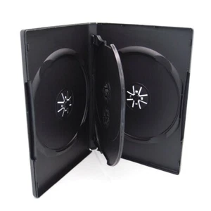 50 ct 14mm Multi Hold 4 Discos Cuatro CD DVD Estuche Negro Película Juego Caja al Mayor - Imagen 1 de 3