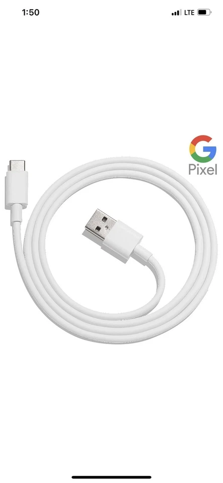 OEM Google Pixel/Google Doorbell Type C to USB Fast Charging Cable 3 Feet - Image 1 of 1