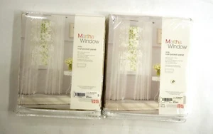 Vorhänge 2er Set Martha Fenster Beige Voile Stange-Taschen Paneele 60" x 84" Neu - Bild 1 von 6