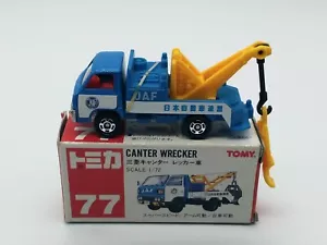 TOMY TOMICA 80' MITSUBISHI CANTER WRECKER BLEU 1:72 JAF N°77 NEUF BOITE - Foto 1 di 5