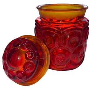 Tarro de boticario Moon and Stars Amberina naranja rojo vintage LE Smith de 7 - Imagen 1 de 5